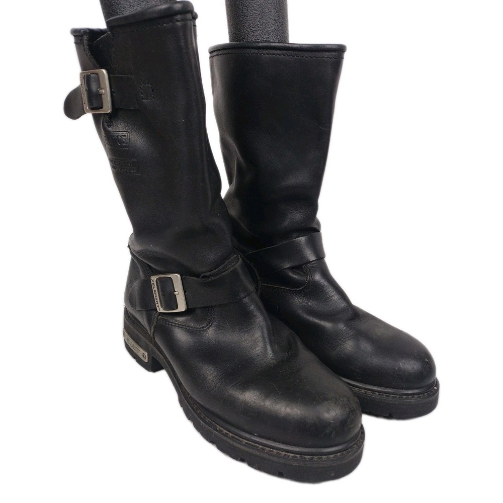 Xelement Engineer 1446 Mens Steel Toe Black Leather Motorcycle Boots Size 8.5M